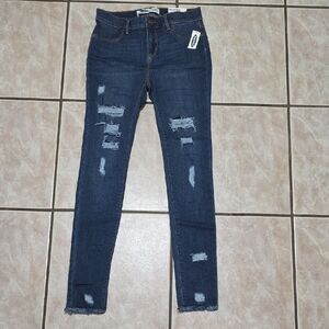 Old Navy Blue Skinny Jeans with Distressed Details